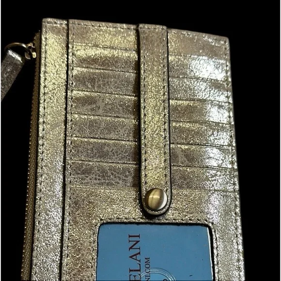 Antonio Melani Silver RFID Credit Card Wallet With Zip Pocket, Slip Pocket NWT - Picture 6 of 14